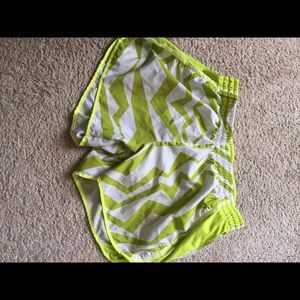 chevron lime green nike drifit shorts